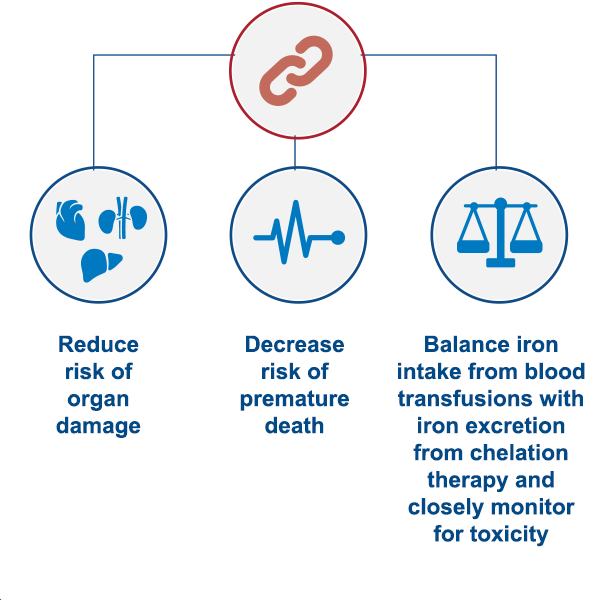 Objectives of iron chelation therapy